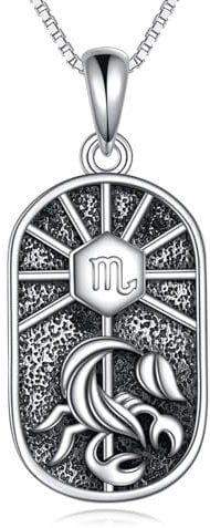 YAFEINI Sternzeichen Skorpion Kette Damen 925 Sterling Silber Skorpion Konstellation Anhänger Halskette Schmuck Geschenk Astrologie Horoskop
