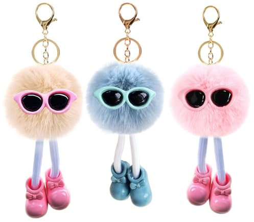 Guidre Plüsch Schlüsselanhänger 3 Stücke, Niedlich Weicher Personalisiert, Handtasche Anhänger für Familie, Freunde, Klassenkameraden Geschenke (B)