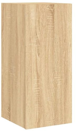 vidaXL Mueble de TV de Pared con Luces LED Roble Sonoma 30,5x35x70 cm