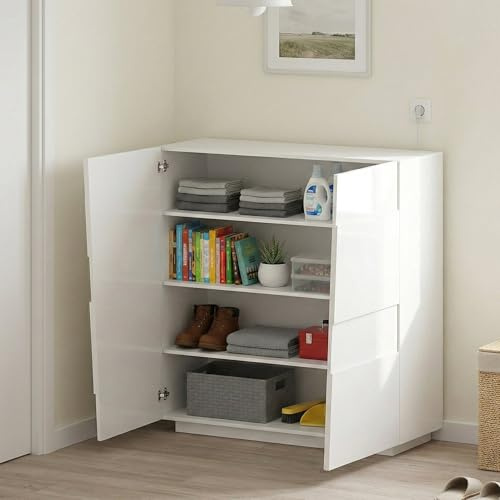 Dmora - Mehrzweckgarderobe 2-türiger Zulimo, Multifunktionsschrank, 2-türiger Schrank, 120x44h126 cm, Weiß
