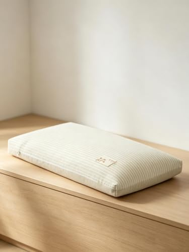 EDMILE Almohada de trigo sarraceno de firmeza ajustable, almohadas de trigo sarraceno para dormir con cáscaras de trigo sarraceno y funda de algodón para dormir de lado, como cojín de meditación