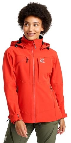 RevolutionRace Hiball Softshell Jacket für Damen, Outdoor Jacke für Wandern, Aurora Red, M