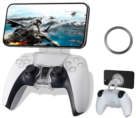 NBCP PS5 Controller Phone Mount Clip,Magnetic Mobile Gaming Clip Cell Phone Stand Holder Replacement for Playstation 5 Dualsense Controller
