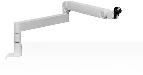 Elgato Wave Mic Arm Pro White - 360° Rotatable Low Profile Gas Spring Microphone Arm, Works with Elgato Mics/Shure SM7B/HyperX QuadCast/Rode/Blue Yeti & more – For Broadcasting/Podcasting/Streaming