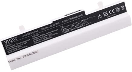 vhbw batteria compatibile con Asus Eee PC 1005PE, R101, 1005PX, R101PX, R101D, R105, R101X, 1101HA notebook (2200mAh, 11,1V, Li-Ion) - bianco