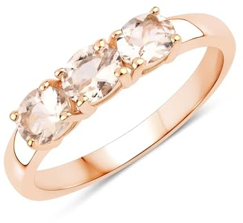 Rafaela Donata Damen Ring 925/- Sterling Silber roségold | rosévergoldet 14 Karat, Cocktailring, Morganit, rosa, Edelsteingröße 5x4 mm