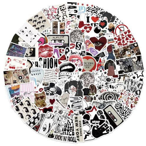 100 PCS Aesthetic Stickers Y2k Downtown Girl Stickers, Waterproof Decals Trendy Cool Girl Sticker, Cool Trendy Y2K Sticker for Water Bottle, for Water Bottles Laptops Scrapbooks Journaling Girls Teens