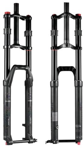 Wkantlaes Bike Double Shoulder Snow Front Fork 27.5inch / 29 inch MTB Double Crown Shock Absorber Fork 150mm Travel Disc Brake (A: 74mm) Air Suspension Bike Fork E-Bike Fork,27.5 inch