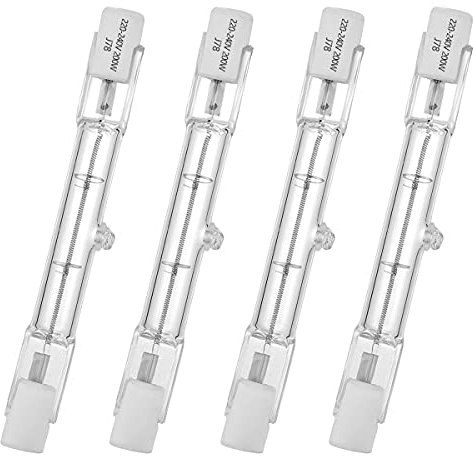 VINBE Halogenlampe R7S 78mm 150W, 230V, T3, Typ J Doppelseitige lineare, für Landschaftsbeleuchtung, Sicherheit, Stehlampen，2800K Warmweiß, 4 Stück