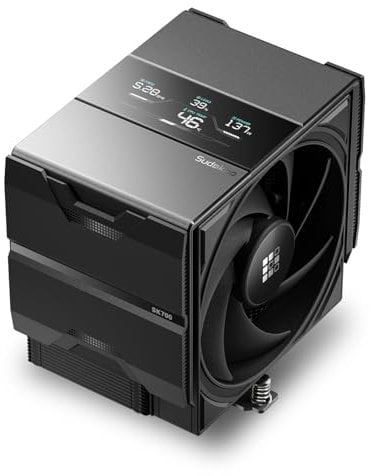 Sudokoo SK700V Disipador CPU con Pantalla Digital,Exlusivo para AM5, Ventilador CPU, Air Cooler, 7 HeatPipes,Ventilador M-Winding Tech, Montaje en L-Rail, Libertad RAM Total, 5 Años de Garantía