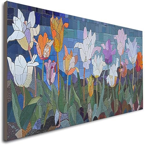 JEPGFOU DIY Malen Nach Zahlen Erwachsene Blume, Malen Nach Zahlen Abstrakt Malen Nach Zahlen ab 9 Jahre Mädchen mit Pinseln und Acrylfarben für Deko Wohnzimmer, Geschenke für Frauen100 x 200 cm N-Y