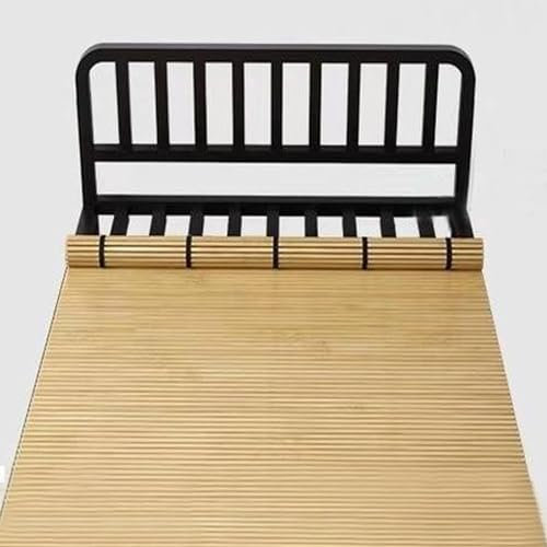 GXXINGIN Cama Plegable portátil, colchón de láminas de bambú, Base de Cama Enrollable Plegable para Soporte de Cintura y Comodidad, artefacto de ablandamiento de Cama Dura con Marco de Madera, colcho