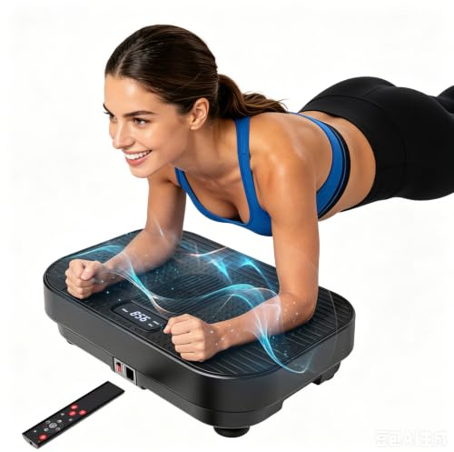 BBLD Vibration Plate Exercise Machine, 330LBS Capacity, 200 Adjustable Speeds for Lymphatic Drainage & Weight Loss, 10 Modes Whole Body Workout Platform