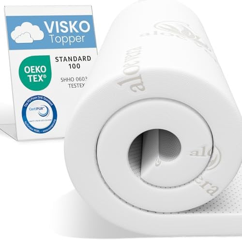 ELONEO Viscoelastischer Matratzen Topper 80x200cm, Matratzentopper mit Memory Foam Effekt, 4 cm Höhe, Matratzenauflage für Bett und Boxspringbett, inkl. atmungsaktivem Aloe Vera Bezug