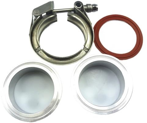 Abrazadera Escape, Abrazadera Escape Moto Abrazadera de banda en V rápida de 1,5 a 5 pulgadas, brida de aleación de aluminio con anillo de sellado for tubo de escape de automóvil, montaje fijo(5.0inch