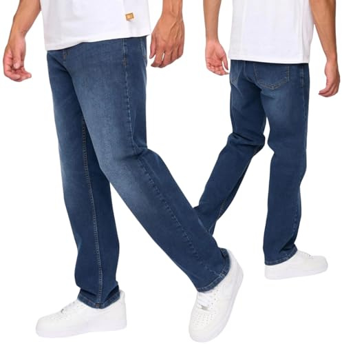Duck and Cover Men’s Relaxed Fit Jeans – Soft Stretch Denim, Zip Fly