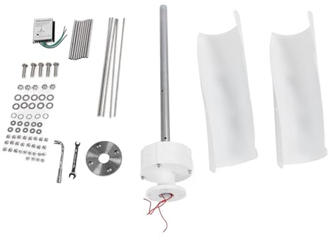 Aolidsive Kit Generatore Eolico Coreless Ad Assi Verticali con Generatore Eolico Verticale da 600 W con Controller (24V)