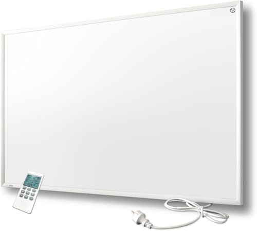 Byecold Infrarotheizung mit Thermostat 900 Watt, Infrarot wandmontage Elektroheizung Energiesparende, Heizpaneel Elektrisch mit Energiesparend Überhitzungsschutz