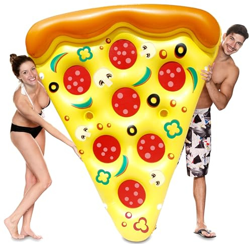 Radeau géant pour tranches de pizza avec porte-gobelets pratiques, flotteur de piscine gonflable amusant pour les fêtes de natation, détente d'été