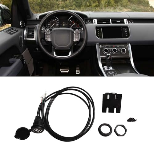 MuchLuckystar Pannello con doppia presa USB per auto, con cavo di prolunga da 145 cm, adattatore di interfaccia per montaggio su cruscotto a 4 + 6 pin, per installazione di lettori radio automatici