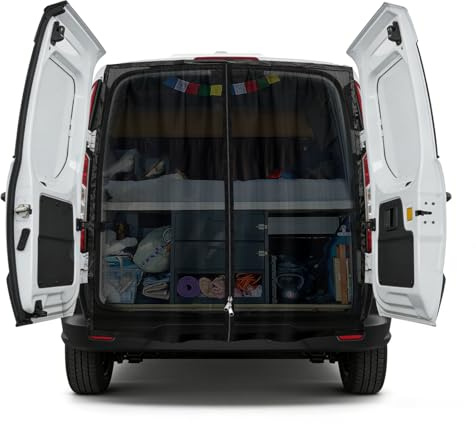 Magnetisches Moskitonetz für Transporter, Insektenschutzgitter mit Hochleistungsmagneten und Doppelreißverschluss für Schiebetüren, kompatibel mit Vito & Marco Polo und Ford Transit Custom (155*150cm)