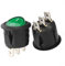 sourcing map 10Pcs AC 250V/10A 125V/12A Vert Lampe 3 Borne SPST 2 Position Rond Poussoir Bouton On/Off Rétroéclairé Mini Interrupteur à Bascule Bateau