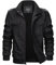 KEFITEVD Uomo Giacca Bomber Giacca Uomo Invernale Long Giacca Uomo da Lavoro Giacca Militare Tattica in Cotone Nero