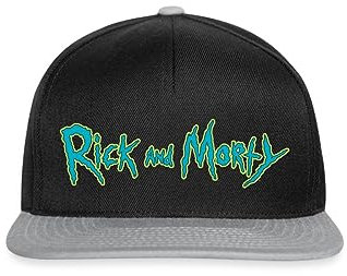 Spreadshirt Rick and Morty Serienlogo Typografie Snapback Cap, One Size, Schwarz/Grau