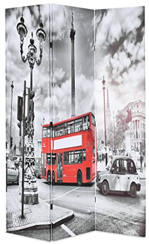 vidaXL Raumteiler 200x170cm London Bus schwarz weiß Paravent