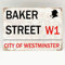 YelenaSign Baker-Straßen-Metallschild London Vintage Retro Sherlock Holmes Schild Neuheit 221b Straßen-Metall-Blechschild 20,3 x 30,5 cm