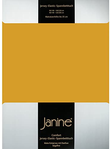 Janine Spannbettlaken Elastic - extra weiches und elastisches Spannbetttuch - für Matratzen 140x200cm bis 160x220cm honiggold