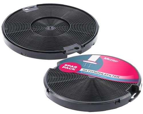 McFIlter I 2x Aktivkohlefilter Ø 150mm EFF75 für Dunstabzugshaube, kompatibel mit AEG 405509371/2, Beko 9197059543, Faber 112.0067.944, Franke 112.0067.942, IKEA NYTTIG FIL 400 500, SMEG: KITFC155