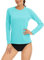 TACVASEN Damen Sonnenschutz Langarm Sommer Laufshirt Bademode Schnelltrocknend Rashguard UV-Schutz Sport Shirt (S, Seeblau)(S,Seeblau)