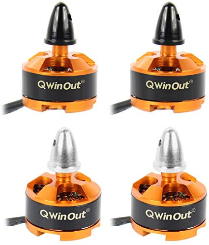 QWinOut 1806 2400KV CW CCW Brushless Motor for DIY 2-3S FPV Racing Drone 250 Mini Drone Multi-Rotor CC3D 260 330 RC Quadcopter (2 pcs CW + 2 pcs CCW)