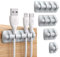 Syncwire Kabelclips Organizer für Büro – 5 Stück – Kabelaufbewahrung Silikon fest klebend Kabel Kabelhalter Aufbewahrung Bürokabel für Ladekabel/Maus/Kopfhörer/Telefon, Grau
