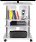 BAKAJI Mobile TV in Legno MDF con 3 Ripiani Porta Console Videogiochi DVD e 4 Ruote Mobiletto Carrello Porta Televisore Design Moderno Dimensione 60 x 45 x 80,5 cm braccio supporto braccetto (Bianco)