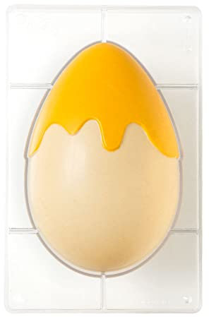 Decora 0050162 Stampo Professionale per Uovo di Cioccolato con Colata, In Policarbonato, 1 Cavità, 135 X 205 mm, Ideale per Realizzare un Uovo Lucido e Croccante, Design Professionale, Made in Italy