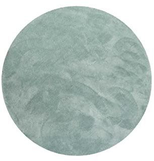Wecon Home Kuschelig weicher Esprit Hochflor Teppich, bestens geeignet fürs Wohnzimmer, Schlafzimmer und Kinderzimmer RELAXX (120 cm rund, türkis grau)