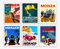 Vintage Cars Deko Poster/Set of 6 Vintage Deko Car Racing Garage Wandbilder Car Wall Decor for Men - Auto Wall Art/Classic Car Wall Küchen Deko Retro Cars Wand Dekoration (40cm x 50cm)