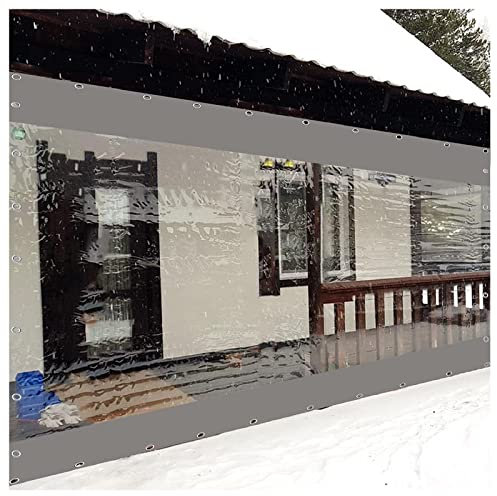 STRMAX Telone di copertura in legno, pergola, trasparente, impermeabile, in PVC, per veranda, tettoia con occhiello (colore : trasparente, dimensioni: 5 x 2,1 m)