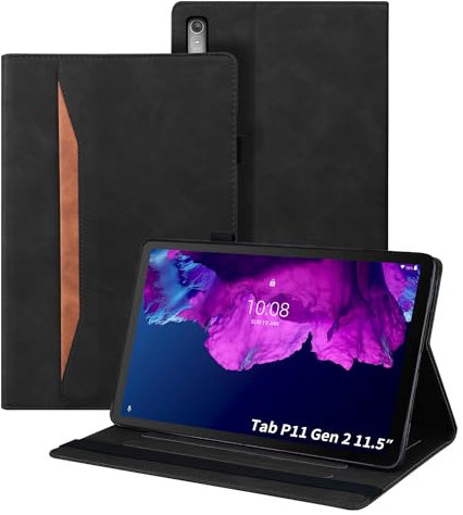 Auslbin Case for Lenovo Tab P11 (2nd Gen) 11.5 Inch TB350FU/TB350XU 2022 PU Leather with Stand Function Tablet Case Protective Cover for Lenovo Tab P11 (2nd Gen) 11.5 TB350FU/TB350XU 2022, Black