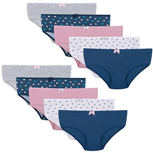 LOREZA ® 10 Culottes pour Fille - Coton Doux/agréable - différents Motifs - Lot de 10 - modèle 7-12-13 Ans