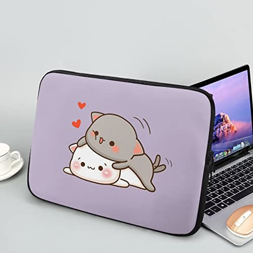 Showudesigns Cute Cat Computer Sleeve for Women Neoprene Laptop Sleeve Bag 17 inch Portable Laptop Bag Glad for Business Trip,Office Tablet Bag Purple Briefcase