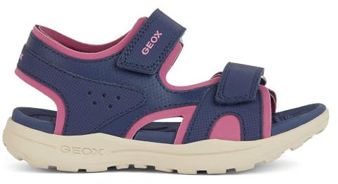 Geox J Vaniett Girl A, Sandalia, Azul Marino, Fucsia, 36 EU