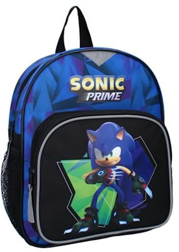 mybagstory Rucksack – Sonic – Schwarz – Kinder – Schule – Kindergarten – Krippe – Grundschule – Schulranzen für Jungen – Größe 29 cm – verstellbare Träger – Geschenkidee, Schwarz , One Size