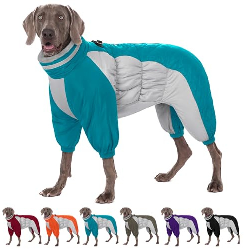 AOFITEE Winteroverall für Hunde - Wasserdichter Hundejacke Große Hunde mit Beinen, Winter Warmer Hundemantel mit Geschirr Gefütterter Hundeoverall, Wintermantel Hund für Deutscher Schäferhund