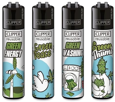 Clipper Feuerzeuge Green (4er Set)