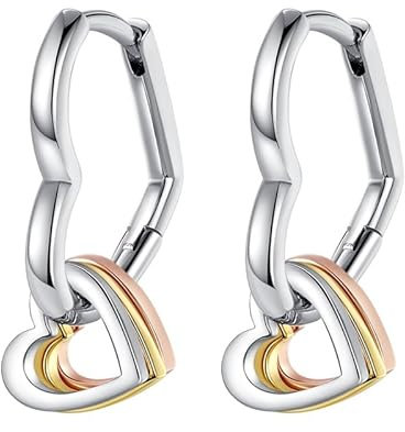 QIKAOLA 925 Sterling Silber Ohrringe für Frauen bunte Creolen kleine Hoop Huggie Ohrringe