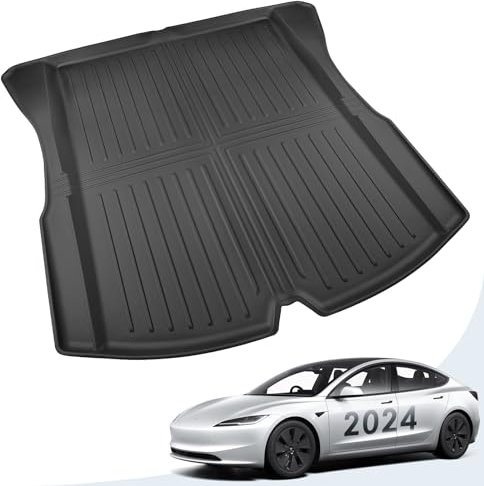 GIUD Tesla Model 3 2024 Kofferraummatte, Tesla Model 3 Kofferraum Schutzmatte, rutschfeste und wasserdichte TPE 3D Allwetter-Kofferraumwanne Tesla Model 3 Highland 2024 Zubehör
