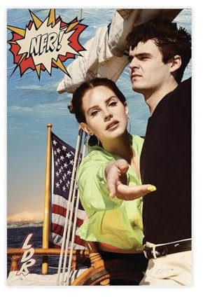 MAHWER Lana Del Rey – Norman F Rockwell Album Cover Poster Leinwand Poster Wandkunst Dekor Druck Bild Gemälde für Wohnzimmer Schlafzimmer Dekoration ungerahmt 30 x 45 cm